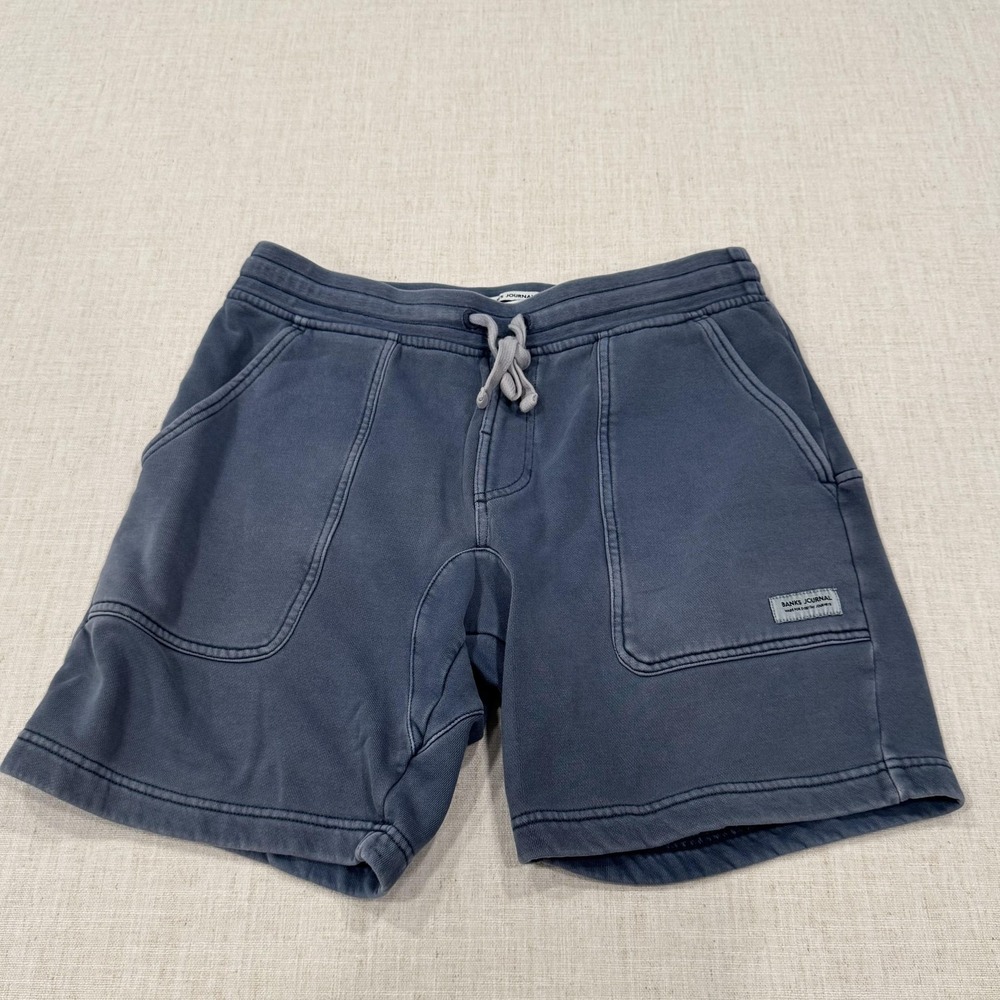 Banks Journal Shorts Mens 30 Blue Fleece Sweat 7" Inseam Drawstring Pockets